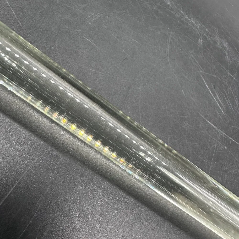 Vintage Clear Glass Curtain Towel Rod Uranium Glows Retro Decor 17.5 In